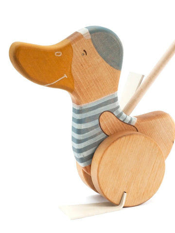 WOODEN DUCK PUSH TOY - Norman & Jules