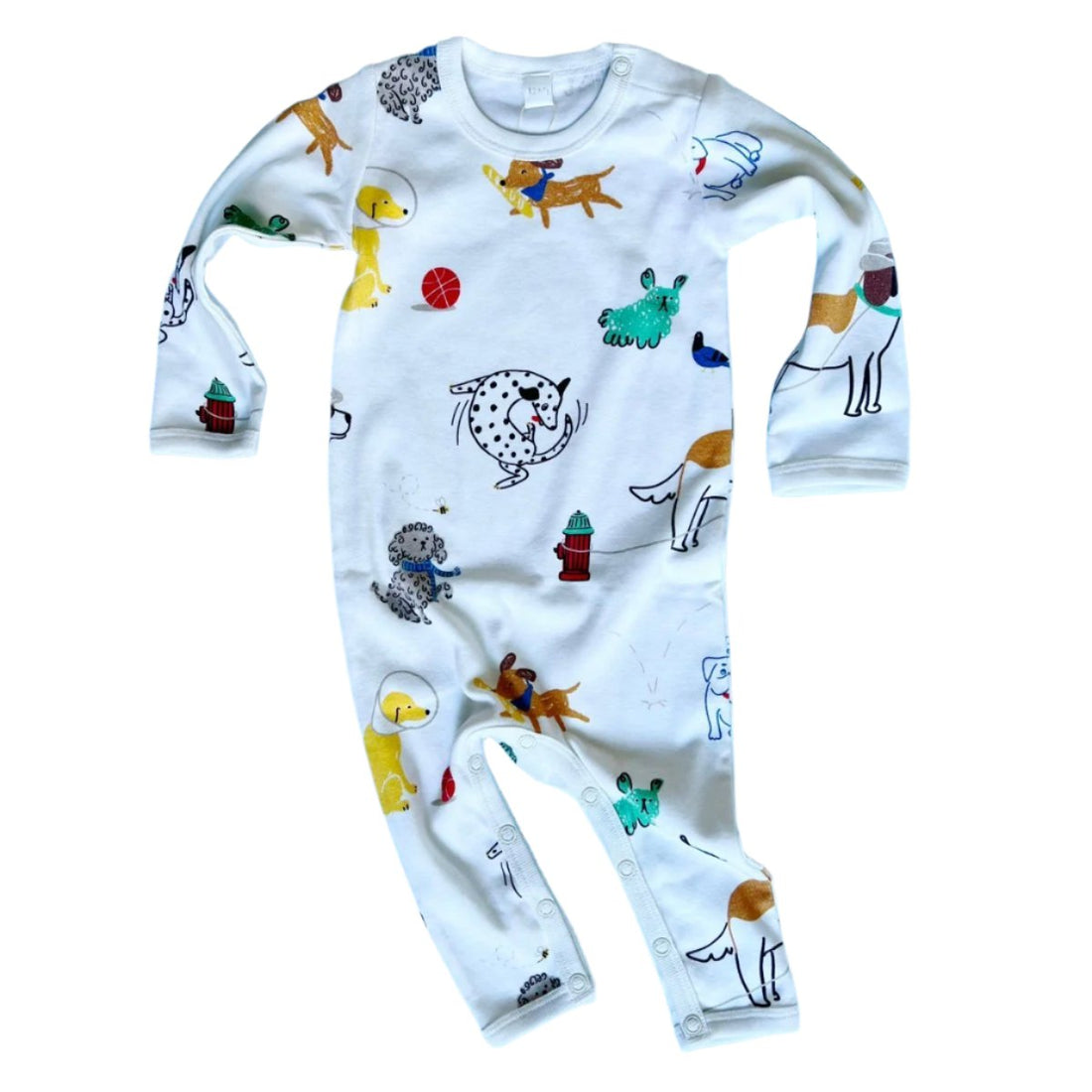 Baby Romper, Dogs Print Fall Organic Newborn Clothing: 0 - 3M - Norman & Jules