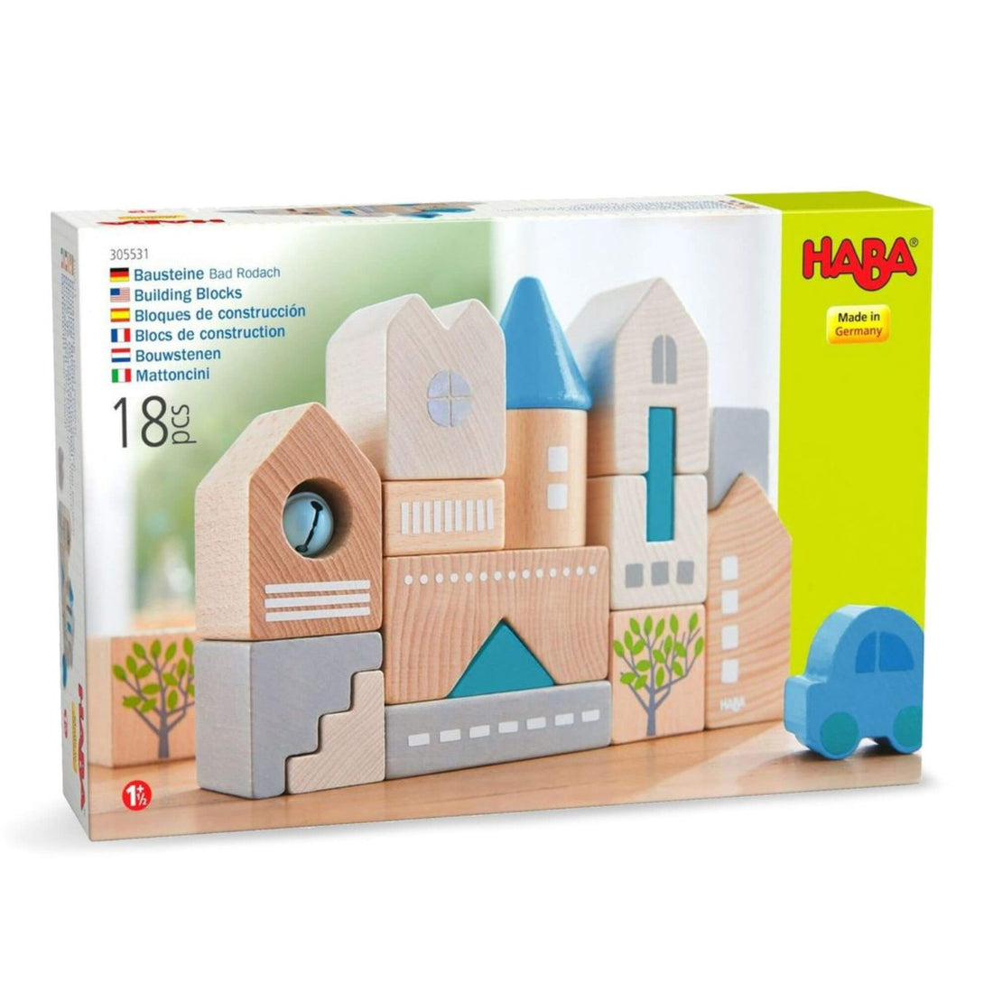 Bad Rodach 18 Piece Wooden Building Blocks - Norman & Jules