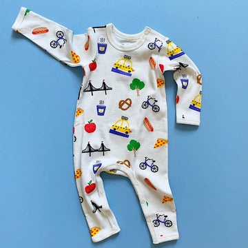 Estella Organic Big City Baby Romper (Handmade): 0 - 3 Months - Norman & Jules