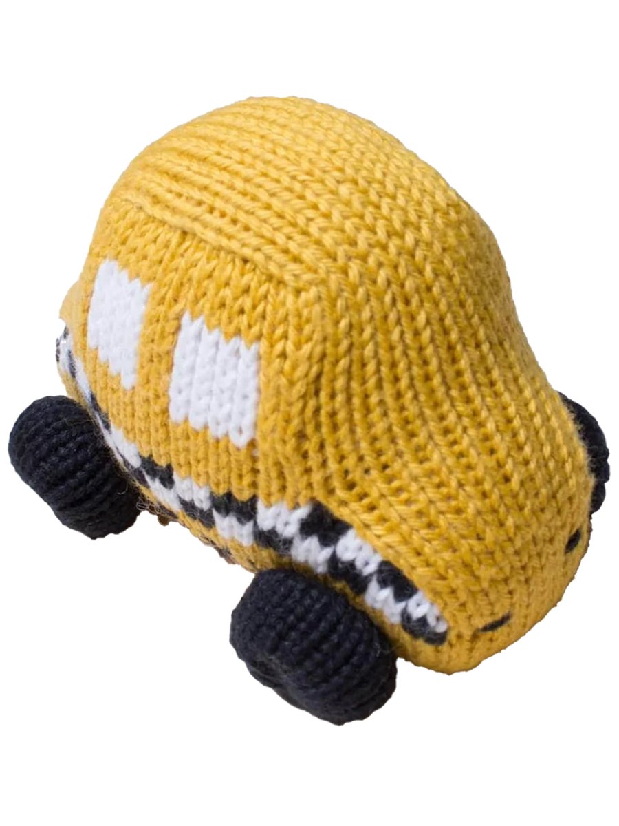 Knit Organic Baby Taxi Rattle - Norman & Jules