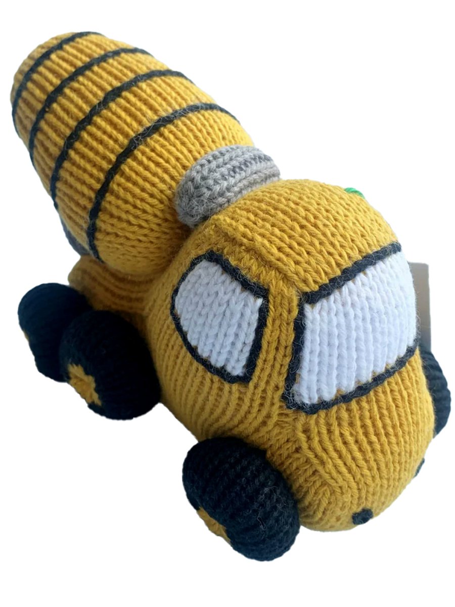 Organic Knit Cement Truck Rattle - Norman & Jules