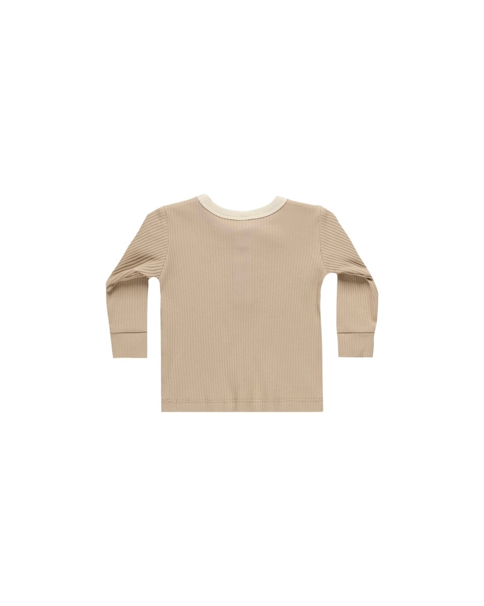 RIBBED HENLEY, LATTE - Norman & Jules