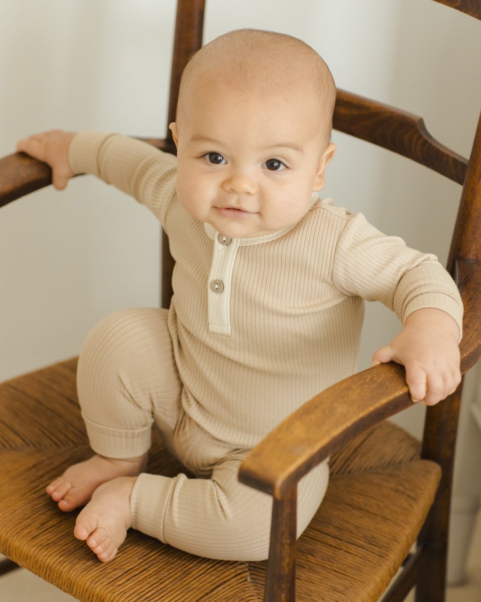 RIBBED HENLEY, LATTE - Norman & Jules