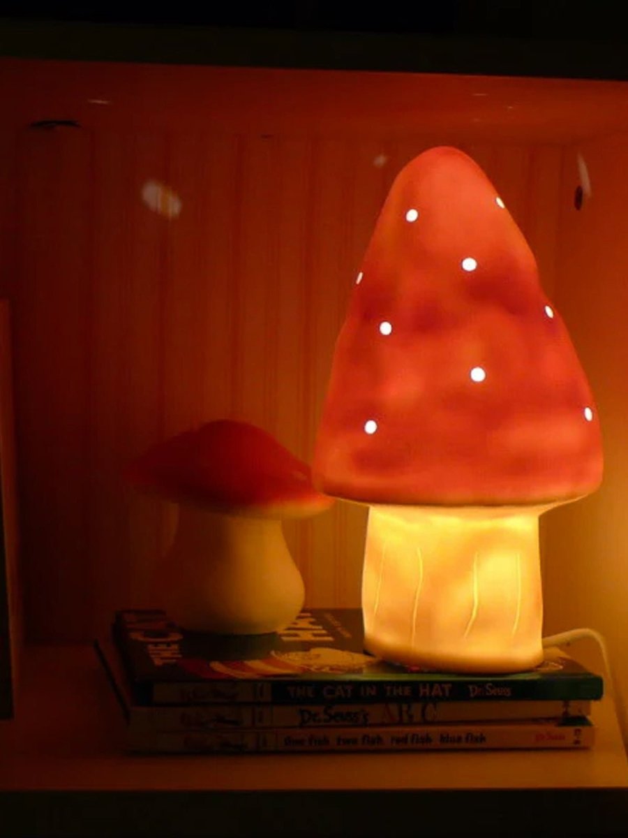 SMALL MUSHROOM LAMP, RED - Norman & Jules