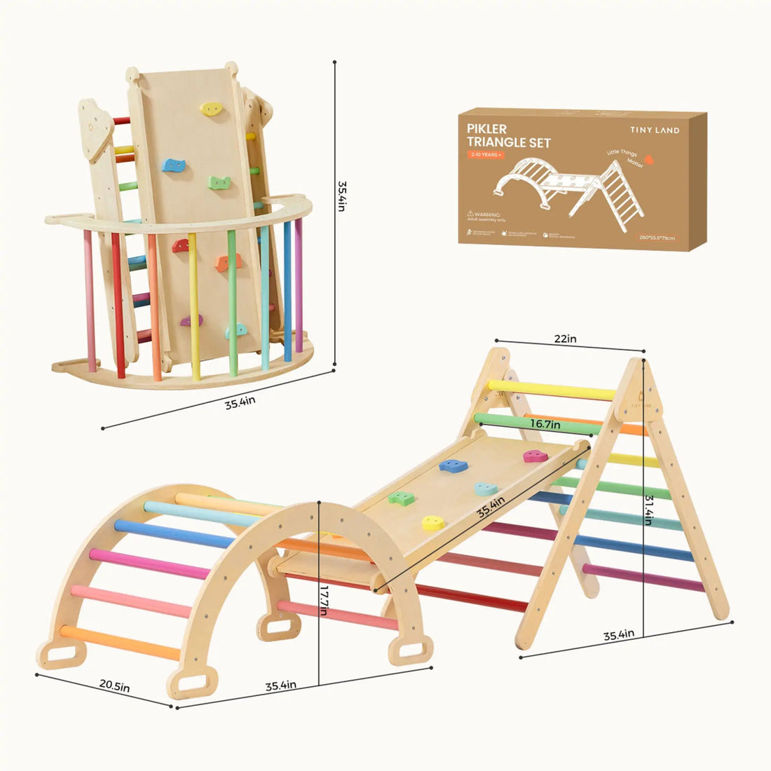 Tiny Land® 7 - in - 1 Rainbow Climbing Set - Norman & Jules