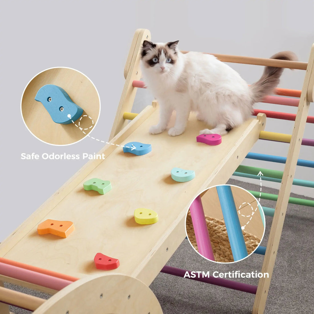 Tiny Land® 7 - in - 1 Rainbow Climbing Set - Norman & Jules