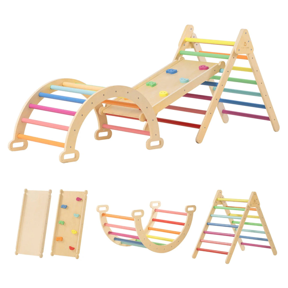 Tiny Land® 7 - in - 1 Rainbow Climbing Set - Norman & Jules