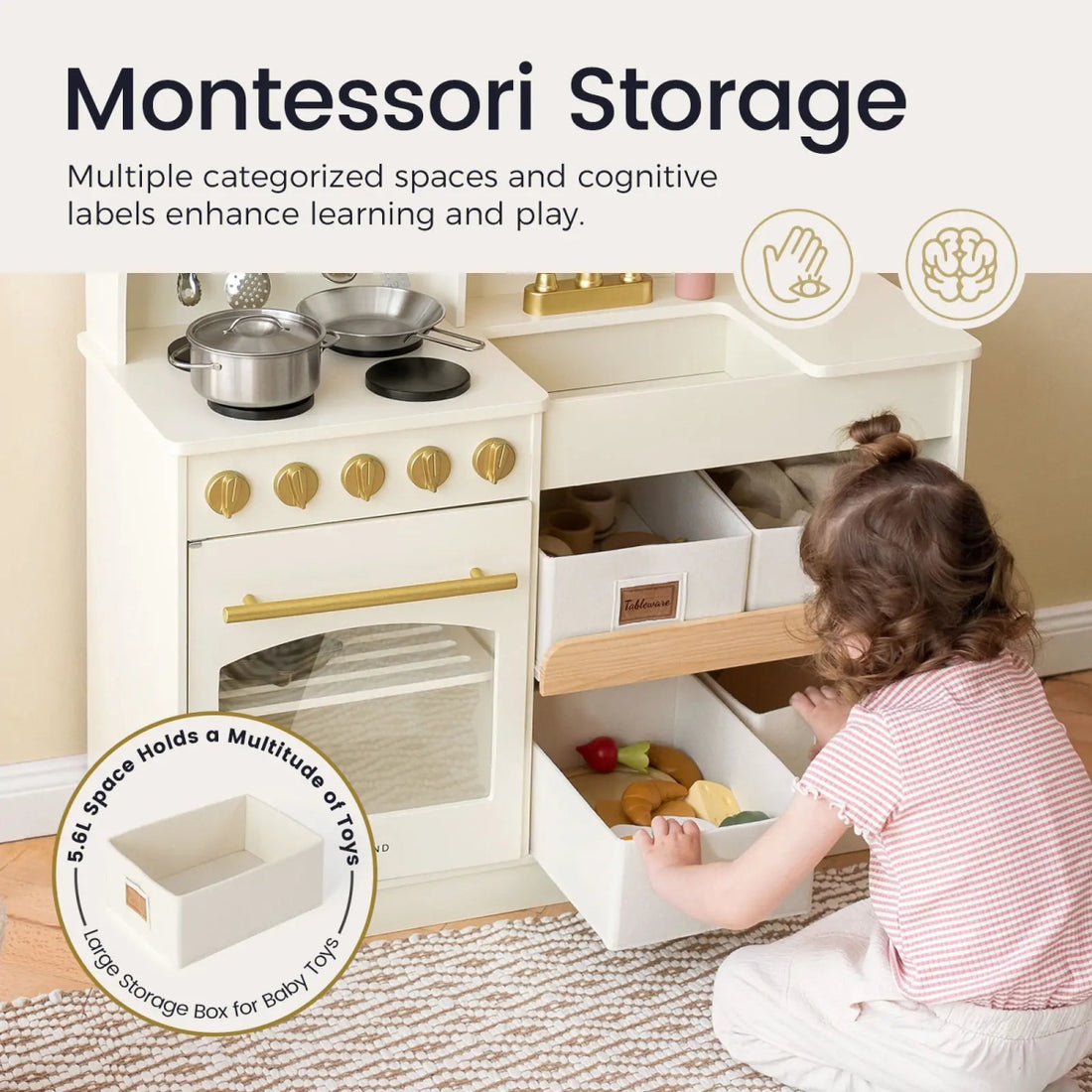 Tiny Land® Serenity Play Kitchen - Cream - Norman & Jules