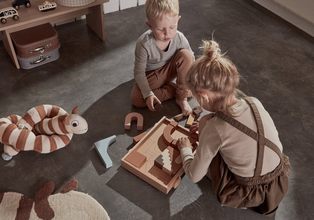 WOODEN RAINBOW WAGON WITH BLOCKS - Norman & Jules