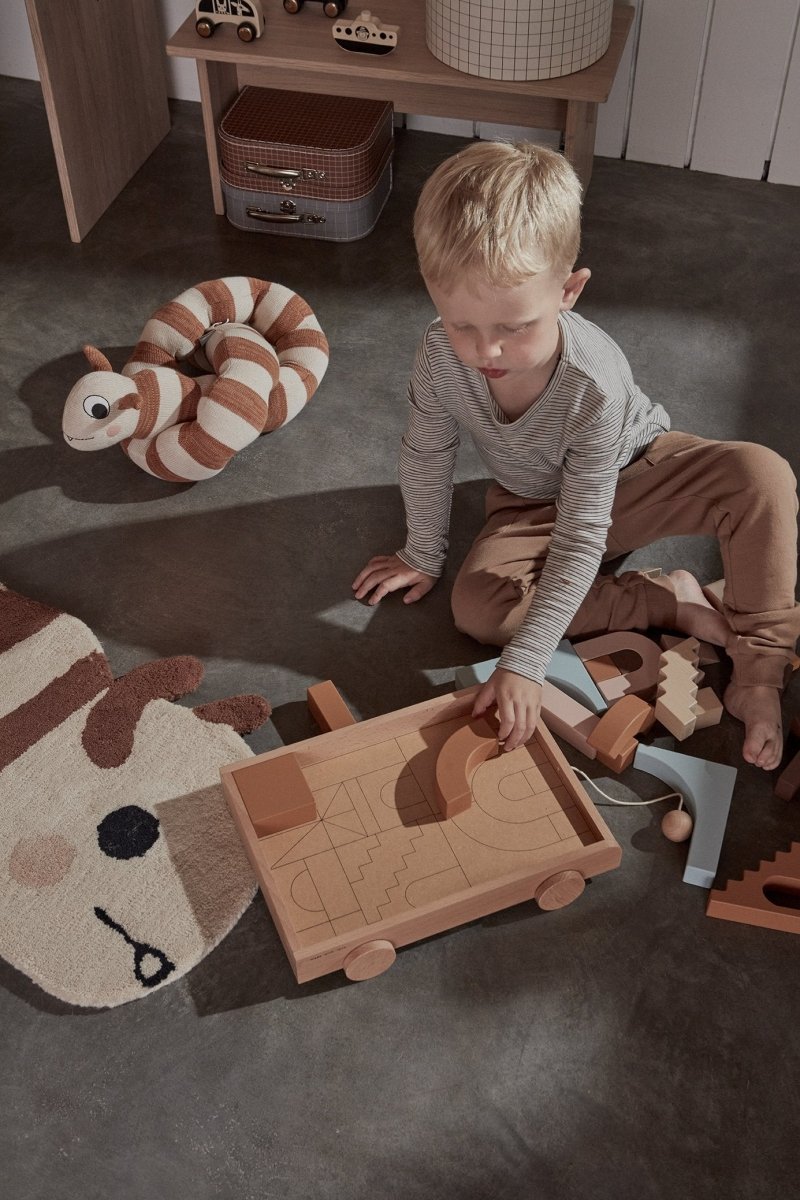 WOODEN RAINBOW WAGON WITH BLOCKS - Norman & Jules