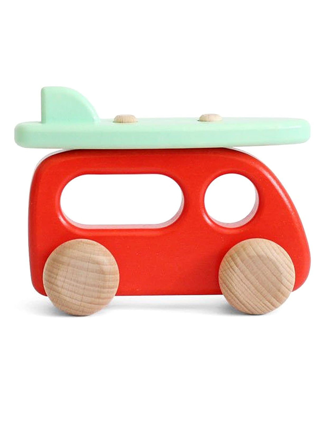 WOODEN TOY CAR CAMPER WITH SURFBOARD - Norman & Jules