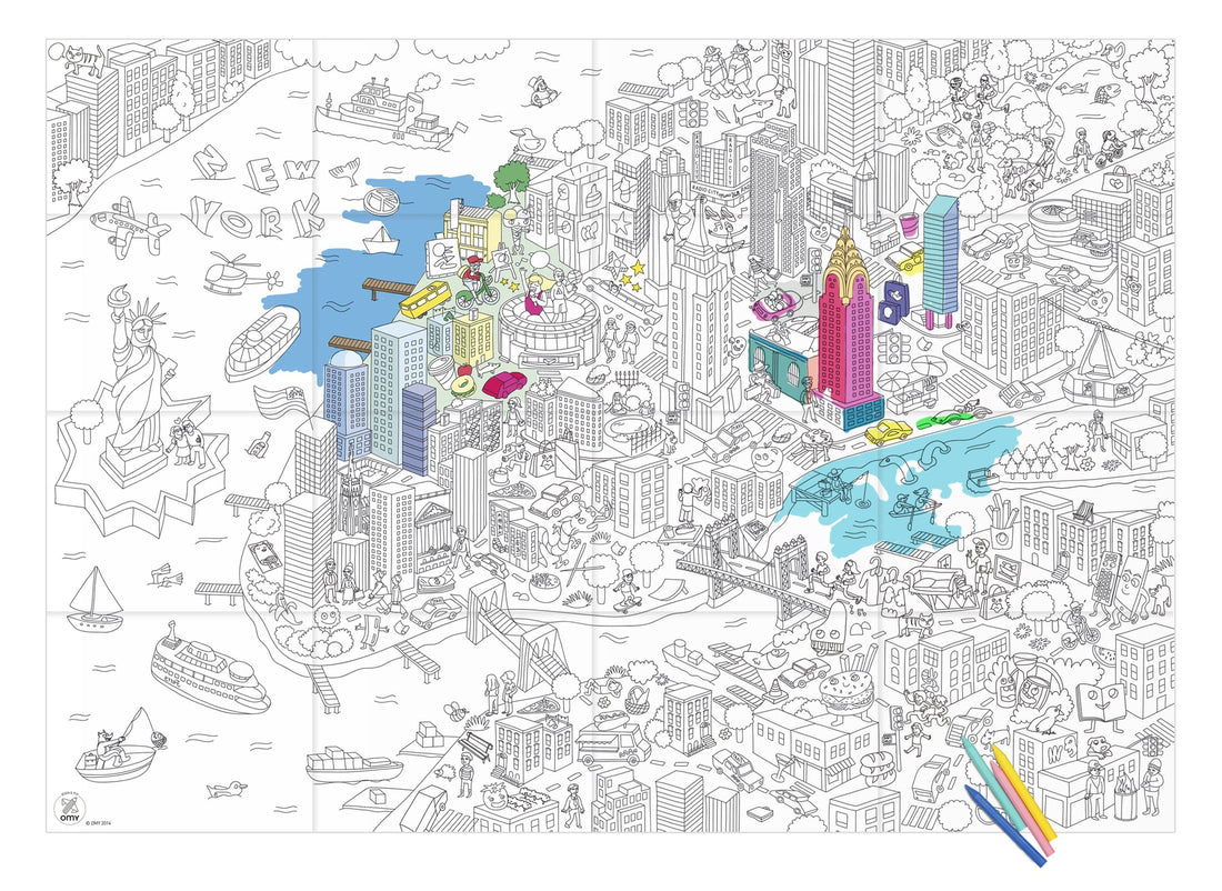 NEW YORK COLORING POSTER