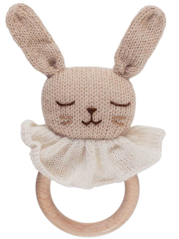 BABY BUNNY TEETHER RING, SAND